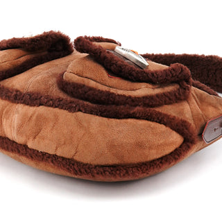 Marc Jacobs Brown Shearling Suede Pocket Shoulder Bag