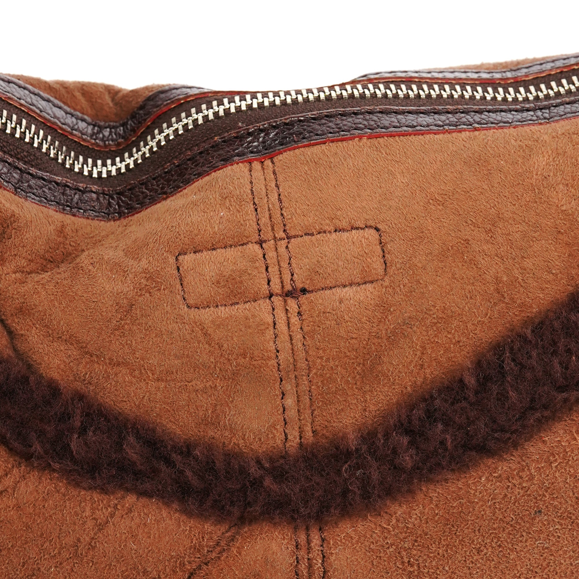 Marc Jacobs Sac porté épaule à poches en daim lainé marron
