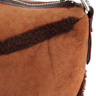 Marc Jacobs Brown Shearling Suede Pocket Shoulder Bag