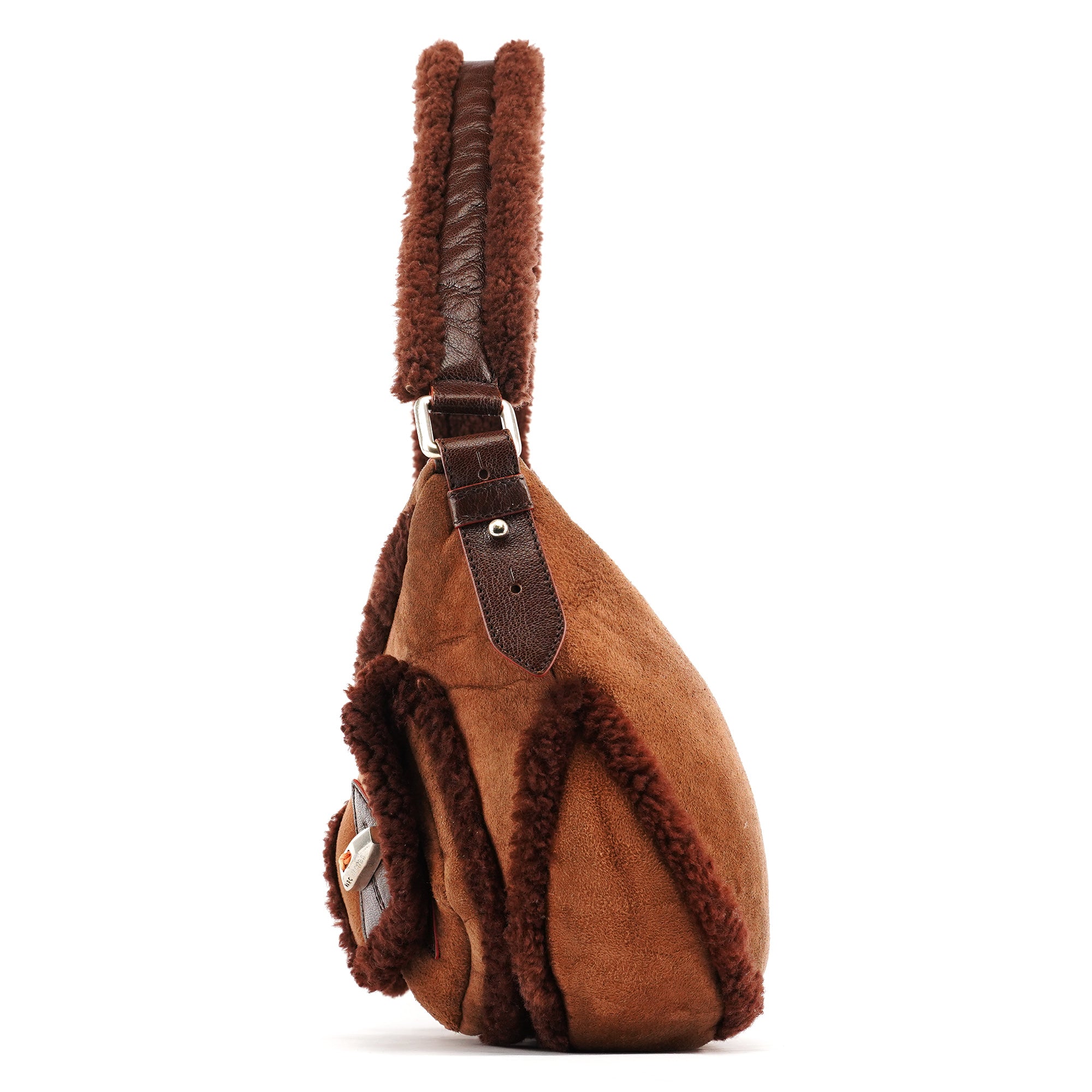 Marc Jacobs Sac porté épaule à poches en daim lainé marron