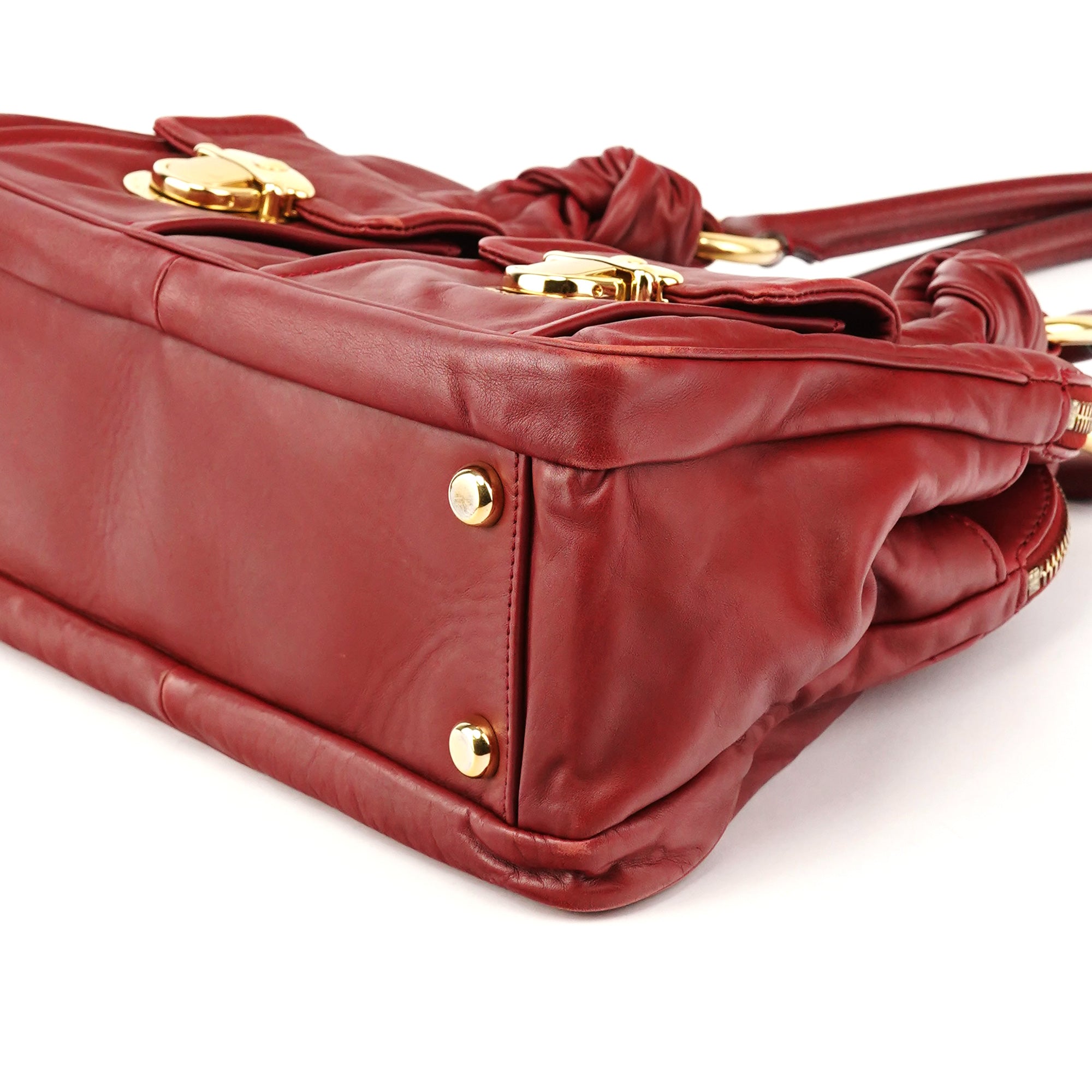 Marc Jacobs Burgundy Leather Blake Multi-Pocket Tote Bag