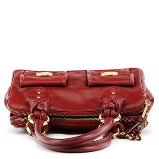 Marc Jacobs Burgundy Leather Blake Multi-Pocket Tote Bag