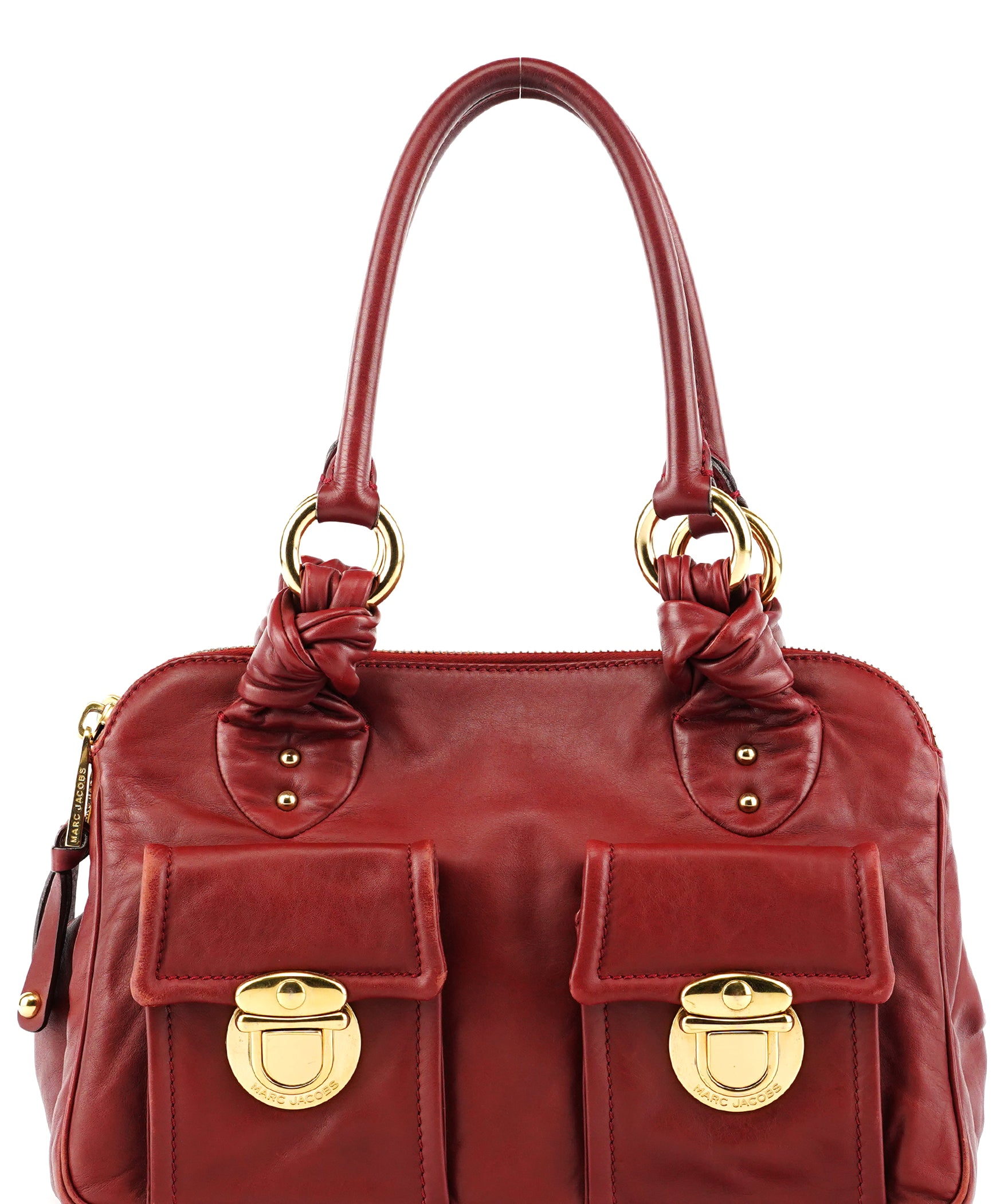 Marc Jacobs Burgundy Leather Blake Multi-Pocket Tote Bag