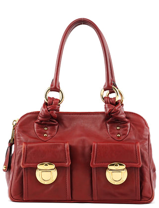 Marc Jacobs Burgundy Leather Blake Multi-Pocket Tote Bag
