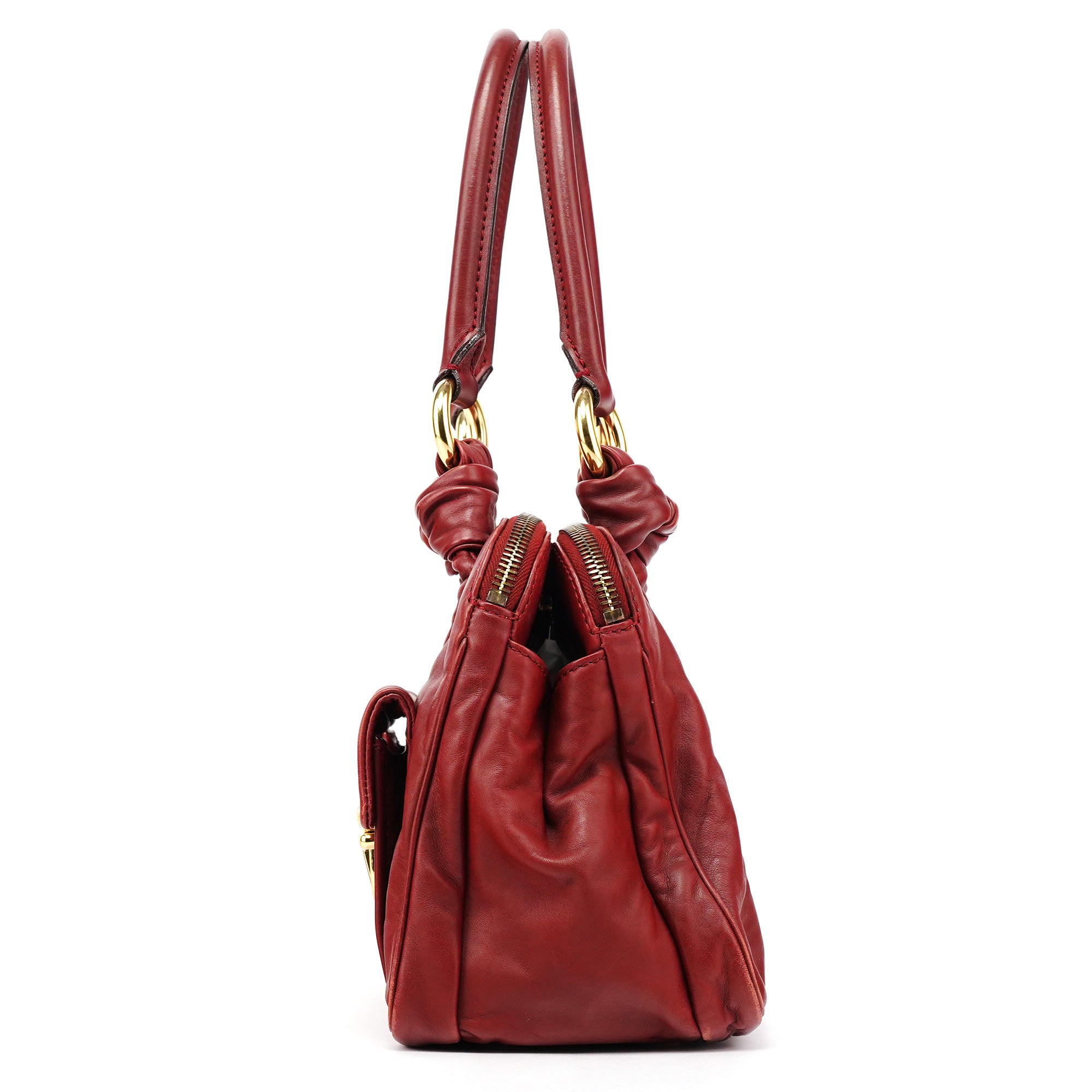 Marc Jacobs Burgundy Leather Blake Multi-Pocket Tote Bag