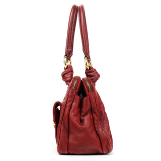 Marc Jacobs Burgundy Leather Blake Multi-Pocket Tote Bag