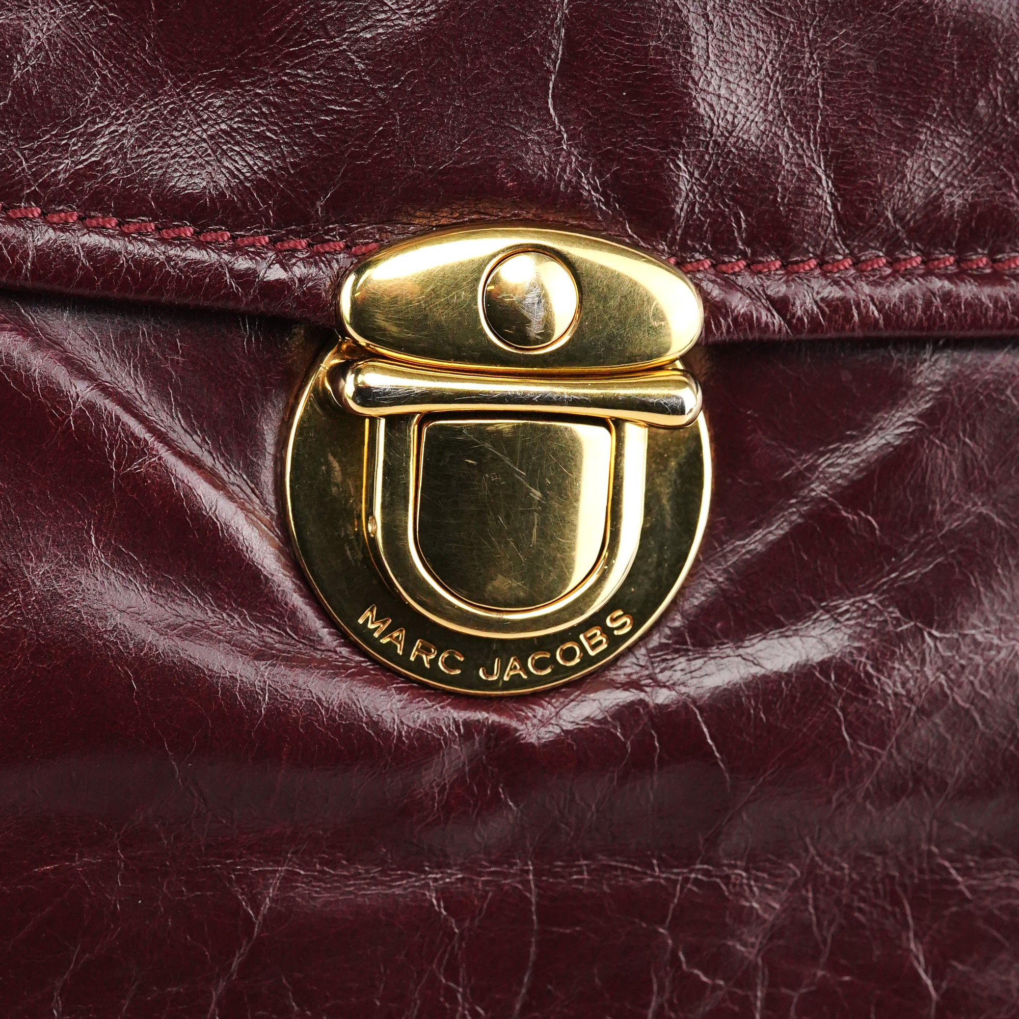 Marc Jacobs Burgundy Leather Pocket 2-Way Bag