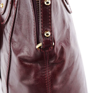 Marc Jacobs Burgundy Leather Pocket 2-Way Bag
