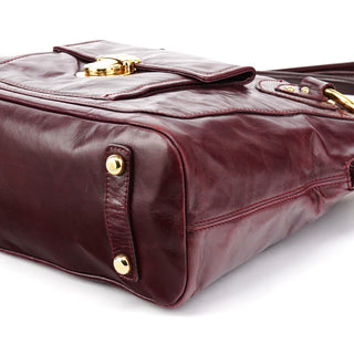 Marc Jacobs Burgundy Leather Pocket 2-Way Bag