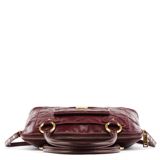 Marc Jacobs Burgundy Leather Pocket 2-Way Bag