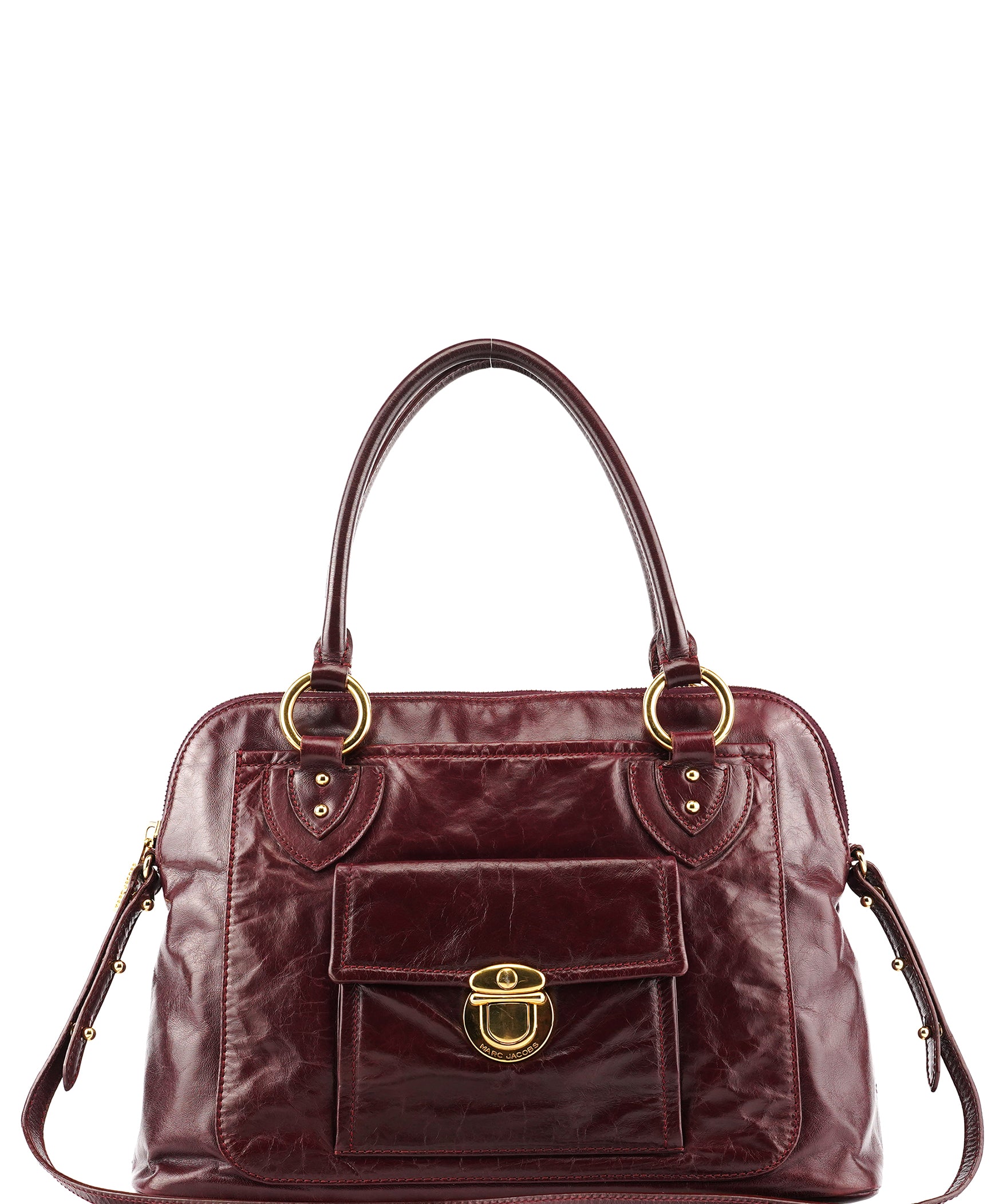 Marc Jacobs Burgundy Leather Pocket 2-Way Bag