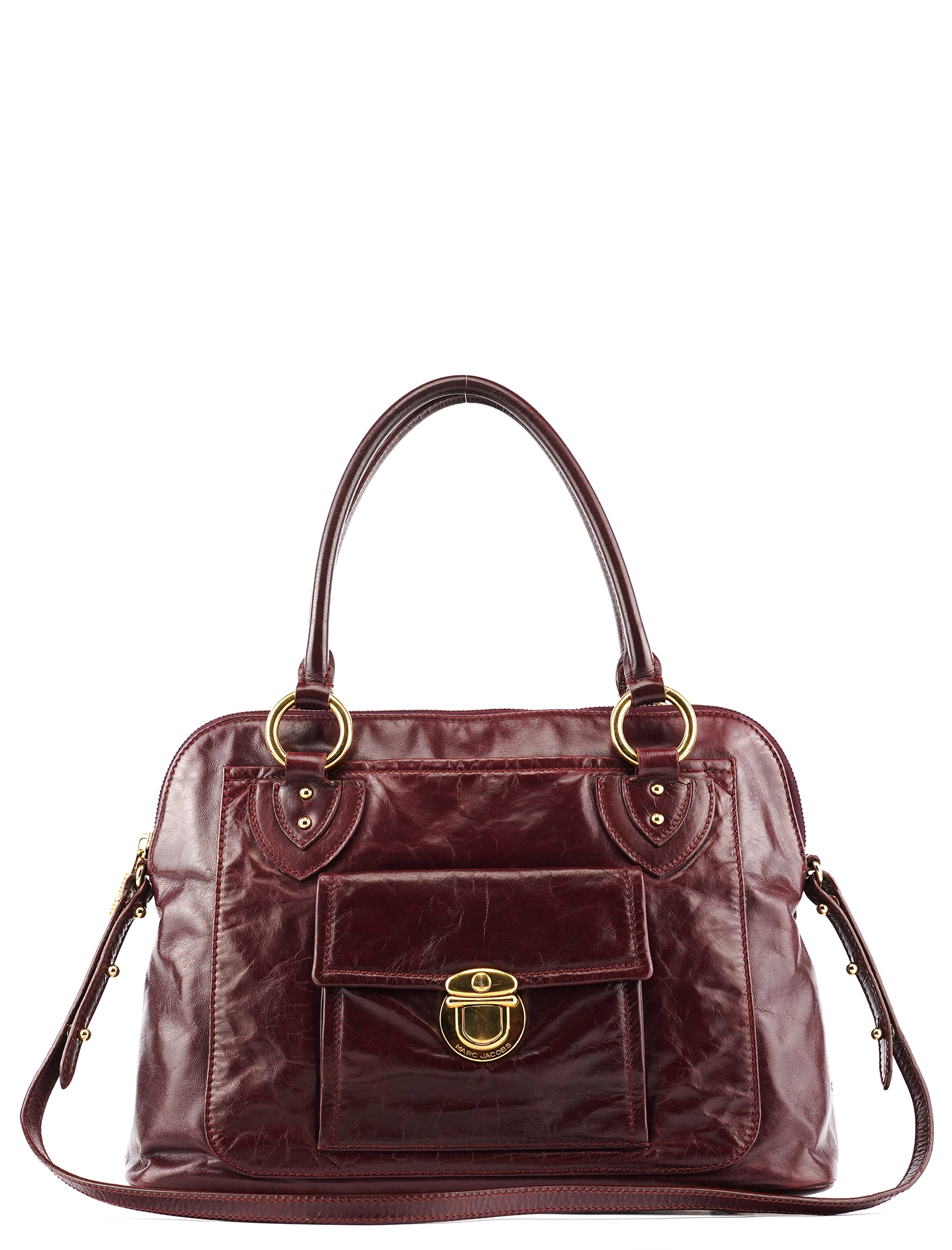 Marc Jacobs Burgundy Leather Pocket 2-Way Bag