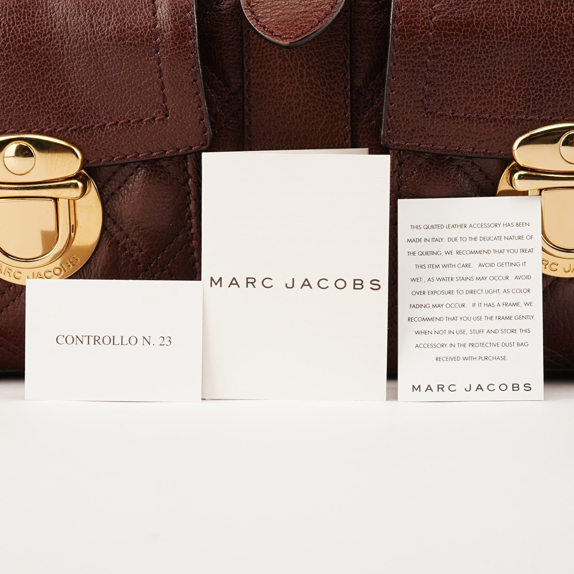 Marc Jacobs Burgundy Quilted Leather Venetia Tote Bag