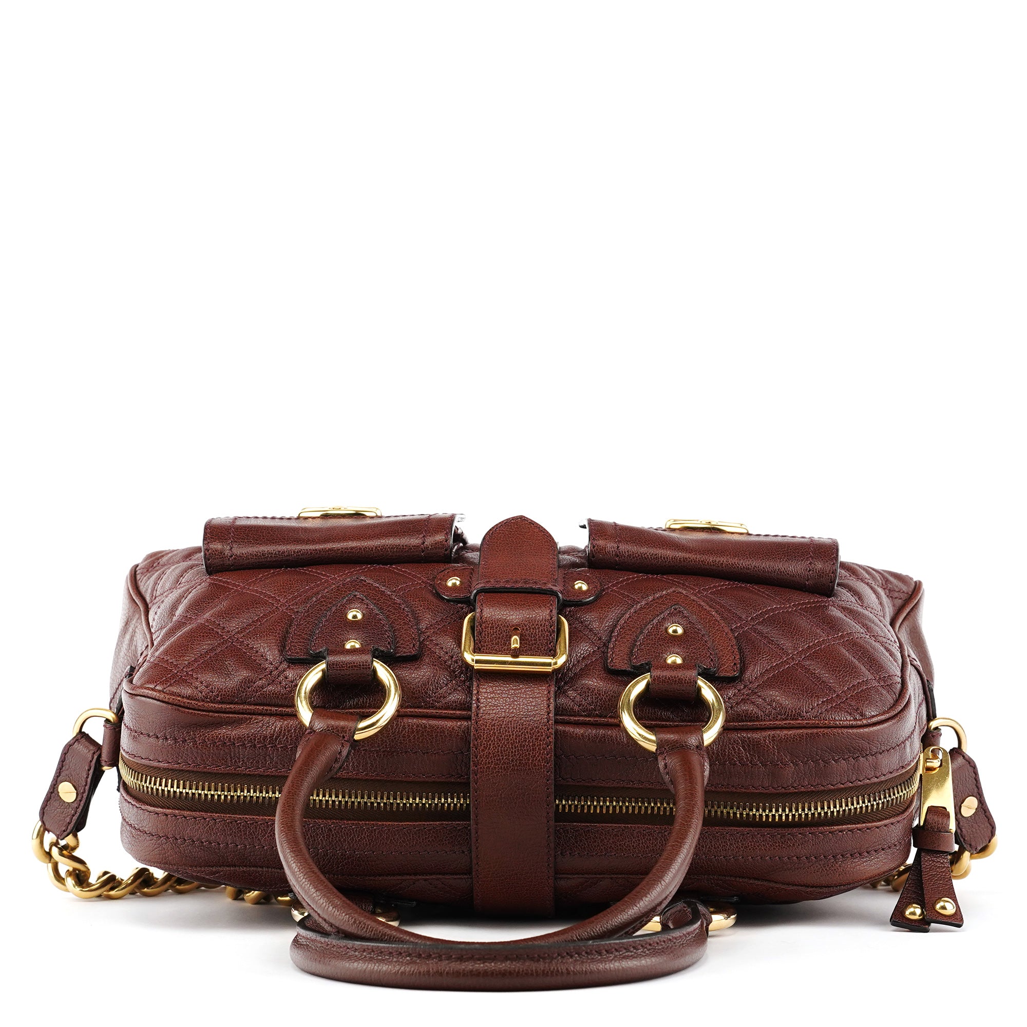 Marc Jacobs Burgundy Quilted Leather Venetia Tote Bag