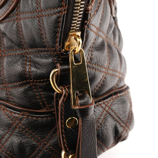 Marc Jacobs Dark Brown Quilted Leather 2-Way Bag