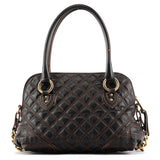 Marc Jacobs Dark Brown Quilted Leather 2-Way Bag