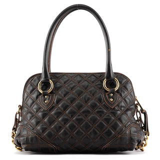 Marc Jacobs Dark Brown Quilted Leather 2-Way Bag