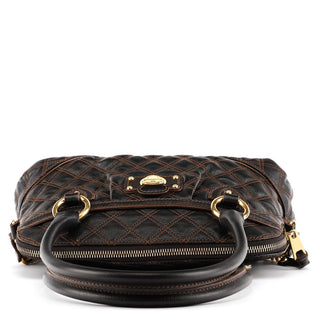 Marc Jacobs Dark Brown Quilted Leather 2-Way Bag