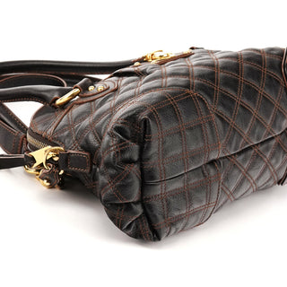 Marc Jacobs Dark Brown Quilted Leather 2-Way Bag