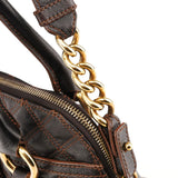 Marc Jacobs Dark Brown Quilted Leather 2-Way Bag