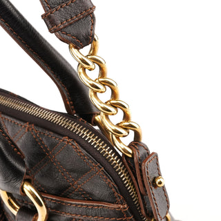 Marc Jacobs Dark Brown Quilted Leather 2-Way Bag