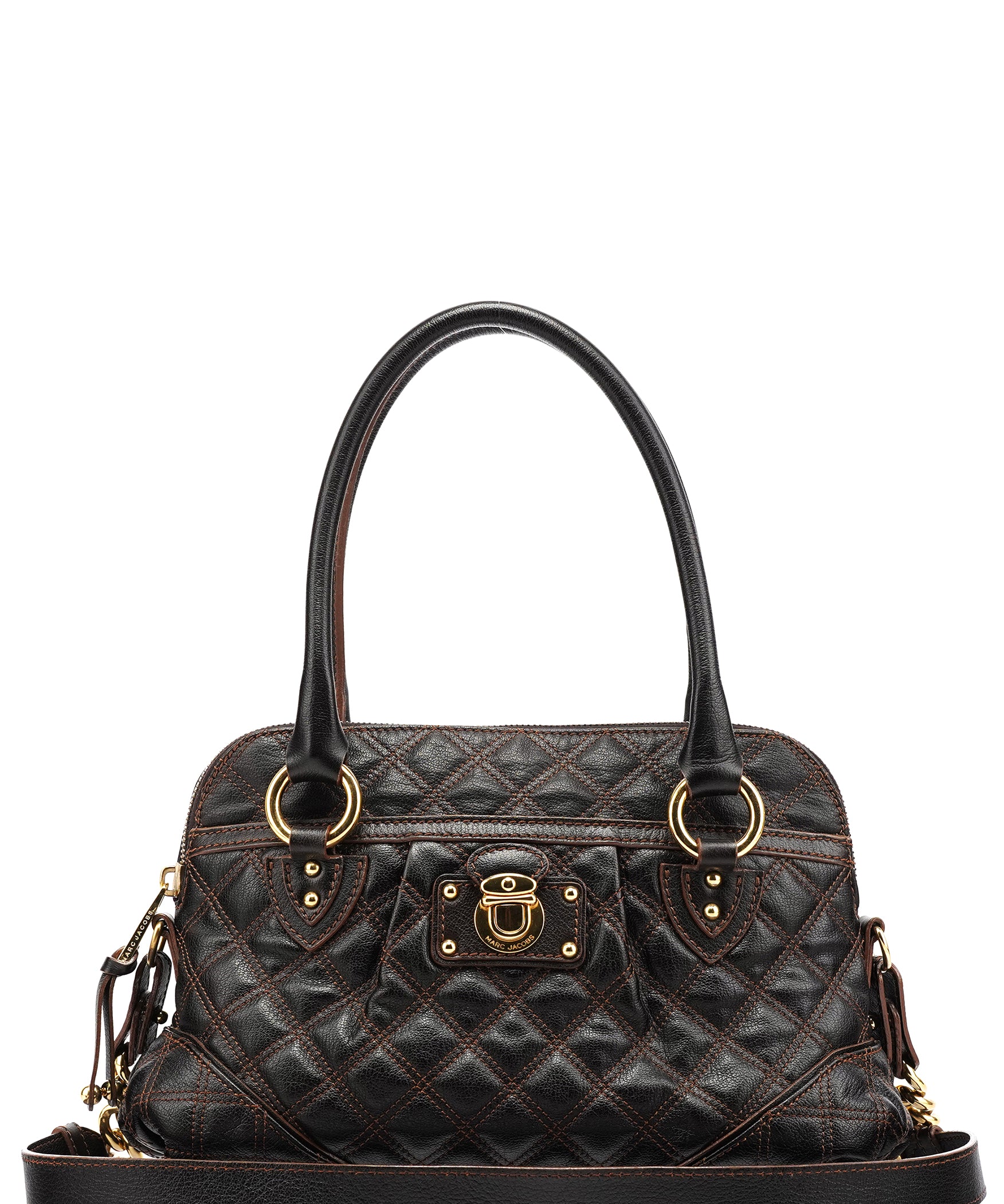 Marc Jacobs Dark Brown Quilted Leather 2-Way Bag