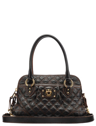 Marc Jacobs Dark Brown Quilted Leather 2-Way Bag