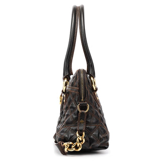 Marc Jacobs Dark Brown Quilted Leather 2-Way Bag