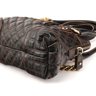 Marc Jacobs Dark Brown Quilted Leather 2-Way Bag