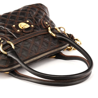 Marc Jacobs Dark Brown Quilted Leather 2-Way Bag