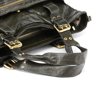 Marc Jacobs Dark Green Leather Multi Pocket 2-Way Bag