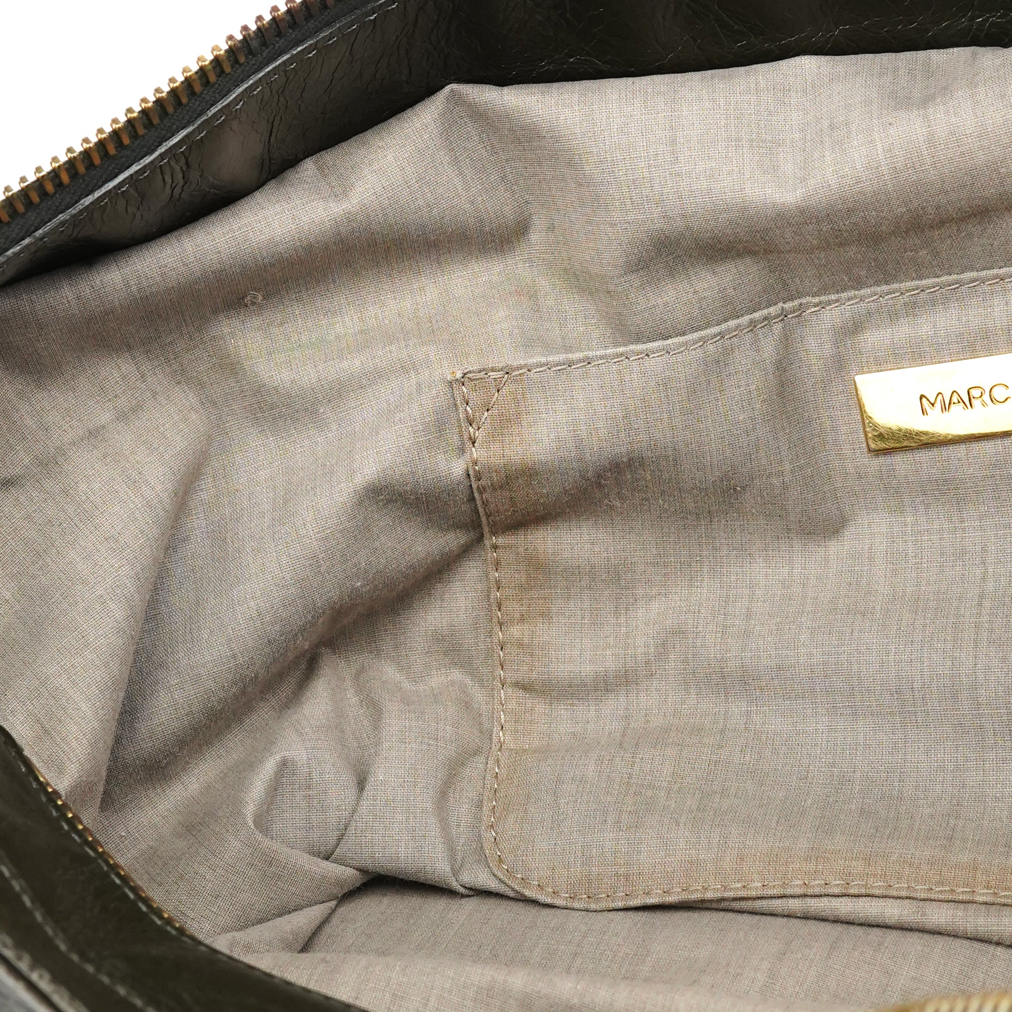 Marc Jacobs Sac deux portés multi-poches en cuir vert foncé