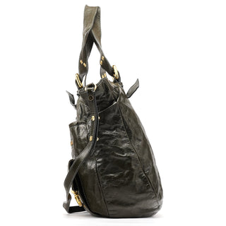 Marc Jacobs Dark Green Leather Multi Pocket 2-Way Bag