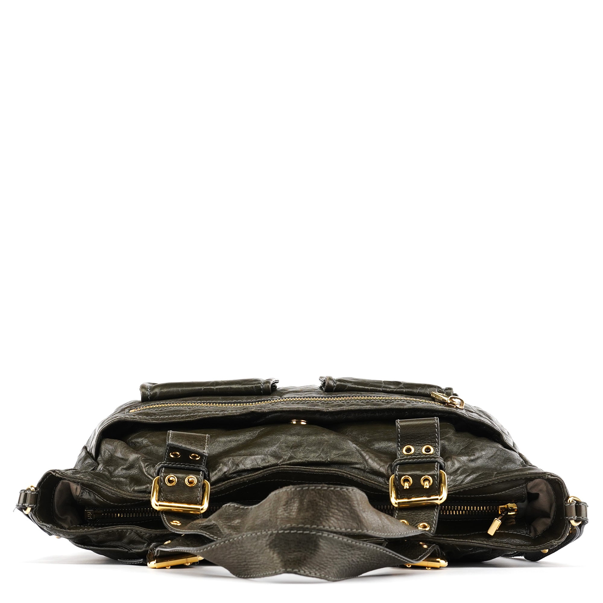 Marc Jacobs Sac deux portés multi-poches en cuir vert foncé