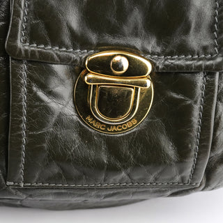 Marc Jacobs Dark Green Leather Multi Pocket 2-Way Bag