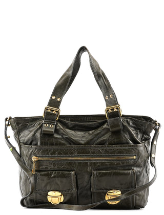 Marc Jacobs Dark Green Leather Multi Pocket 2-Way Bag