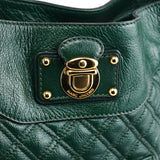 Marc Jacobs Schultertasche mit Kette aus grünem gestepptem Leder