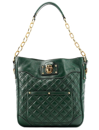 Marc Jacobs Green Quilted Leather Chain Shoulder Bag