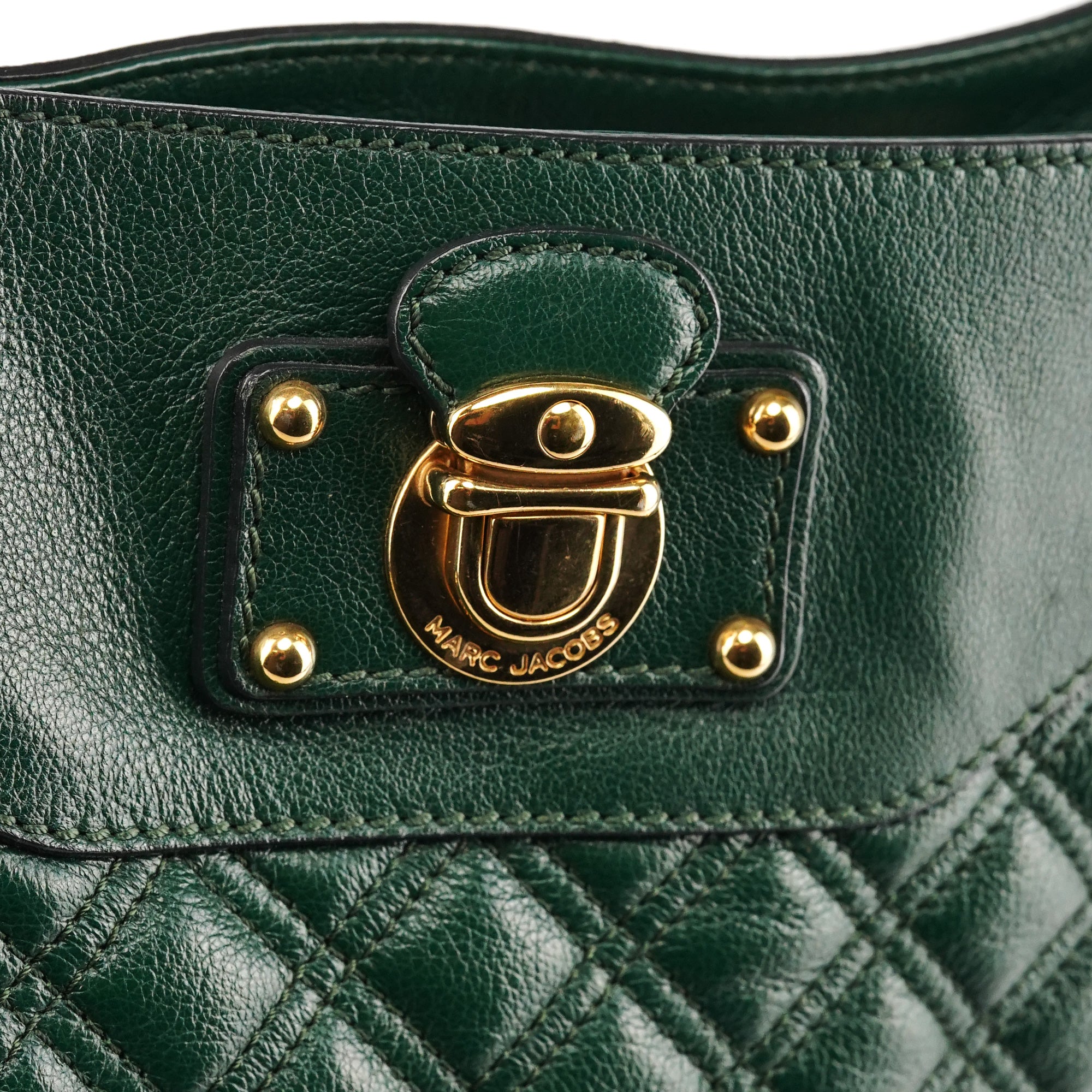 Marc Jacobs Green Quilted Leather Chain Shoulder Bag