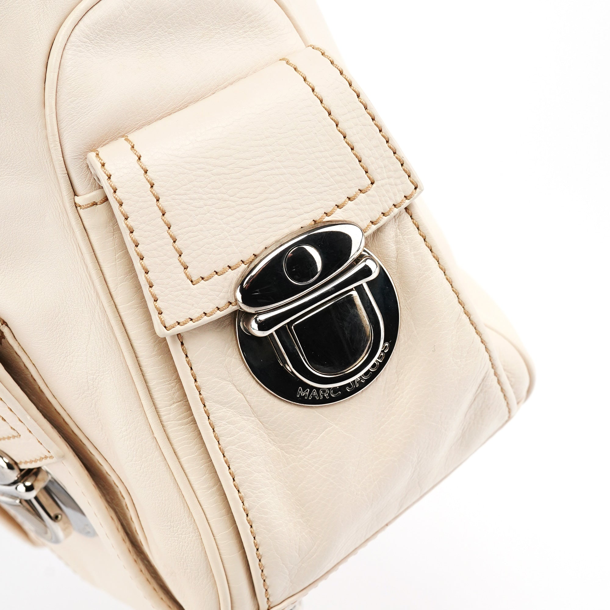 Marc Jacobs Ivory Leather Blake Multi-Pocket Shoulder Bag