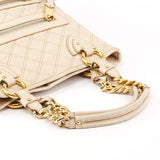 Marc Jacobs Ivory Quilted Leather Tote Bag