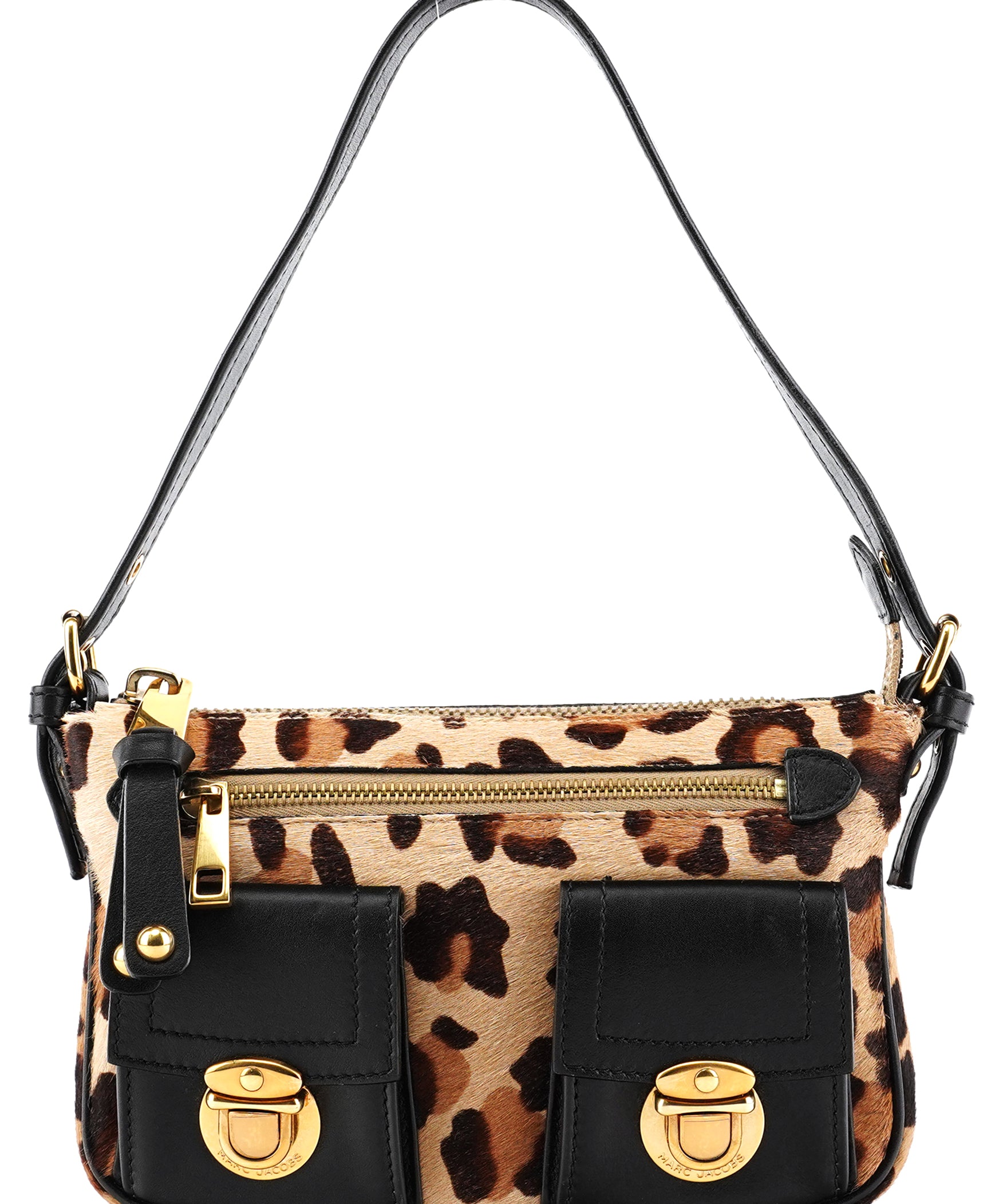 Marc Jacobs Leopard Print Calf Hair Pocket Shoulder Bag