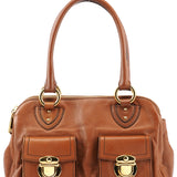 Marc Jacobs Light Brown Leather Multi Pocket Tote Bag