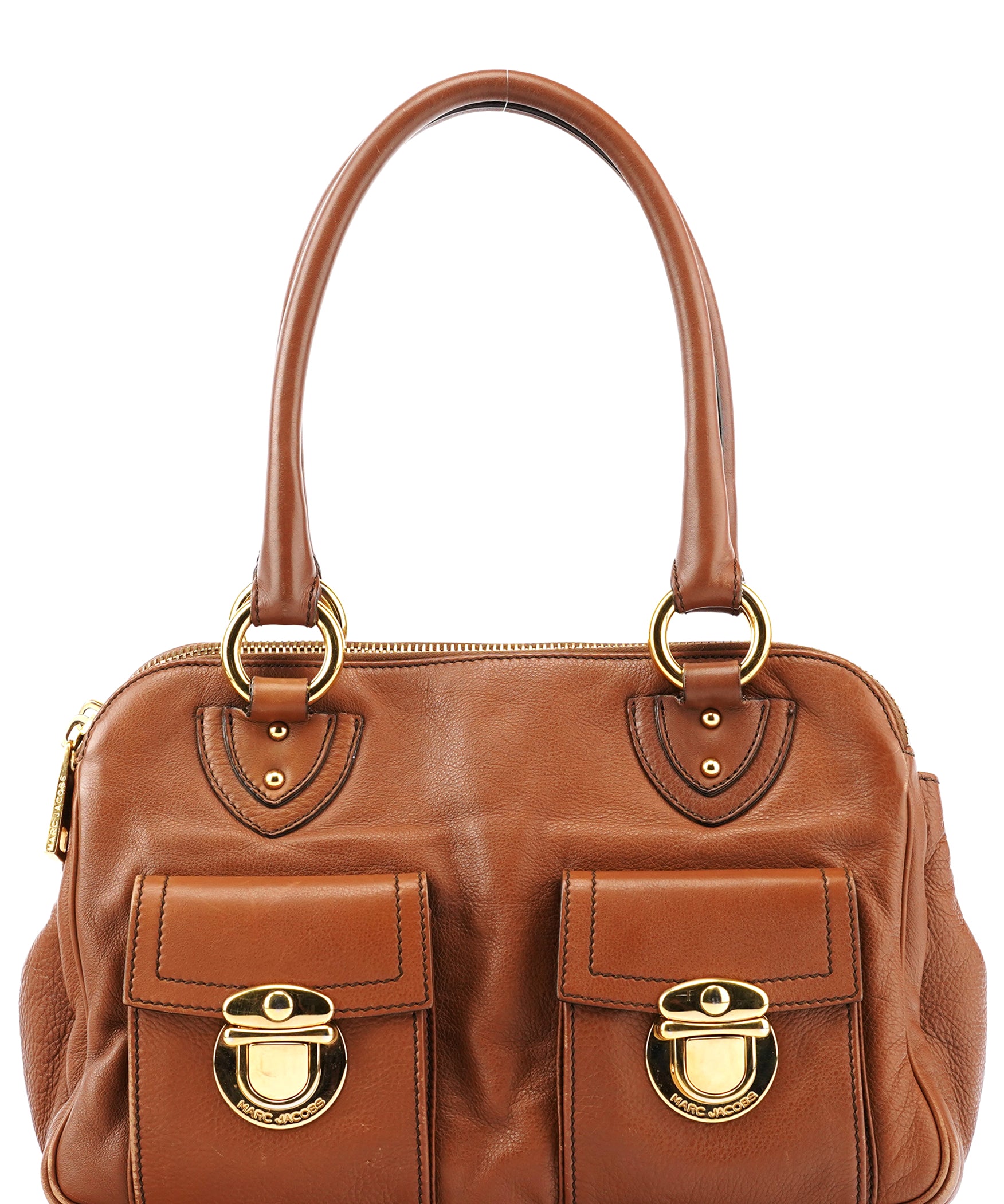 Marc Jacobs Light Brown Leather Multi Pocket Tote Bag