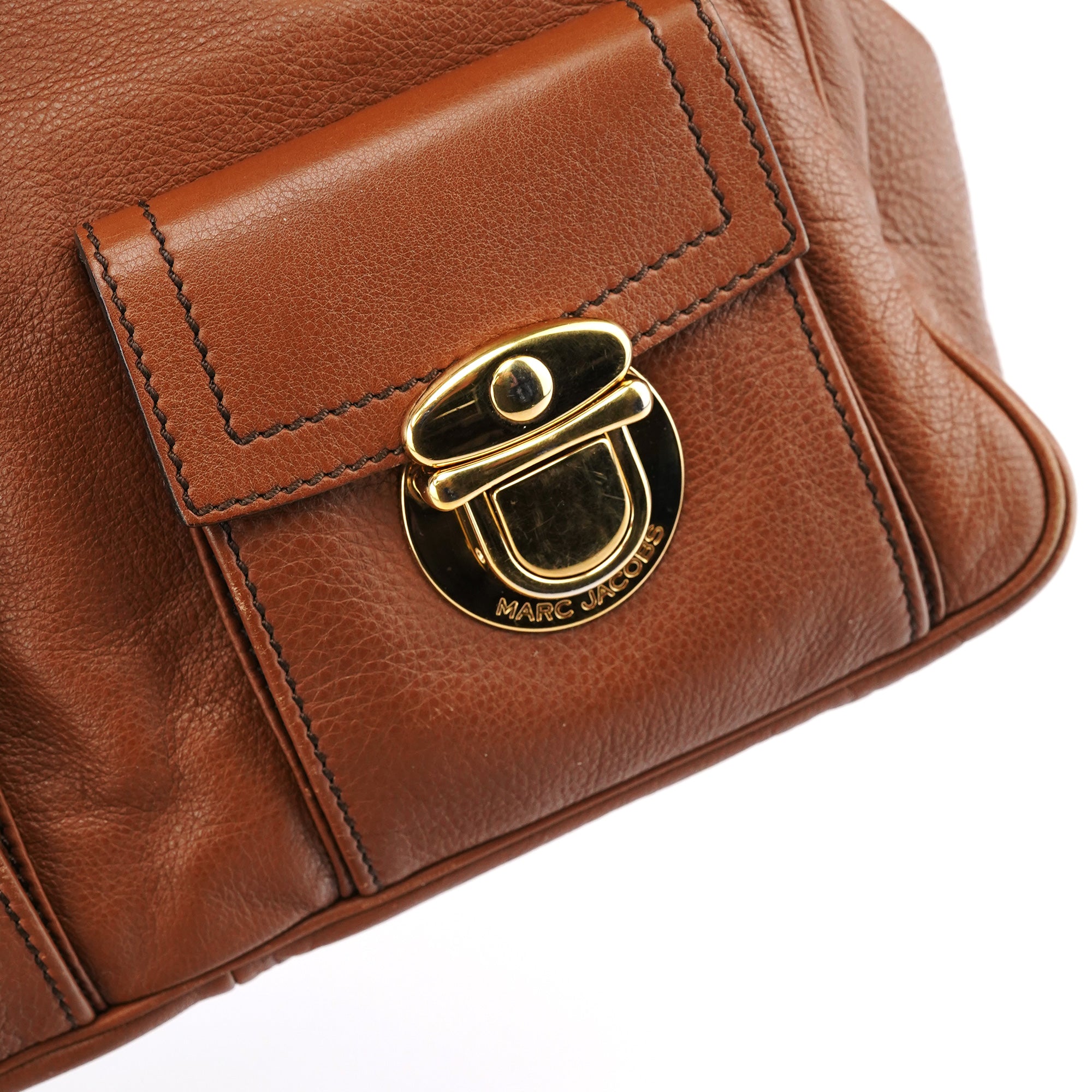 Marc Jacobs Light Brown Leather Multi Pocket Tote Bag