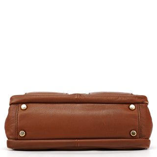 Marc Jacobs Light Brown Leather Multi Pocket Tote Bag