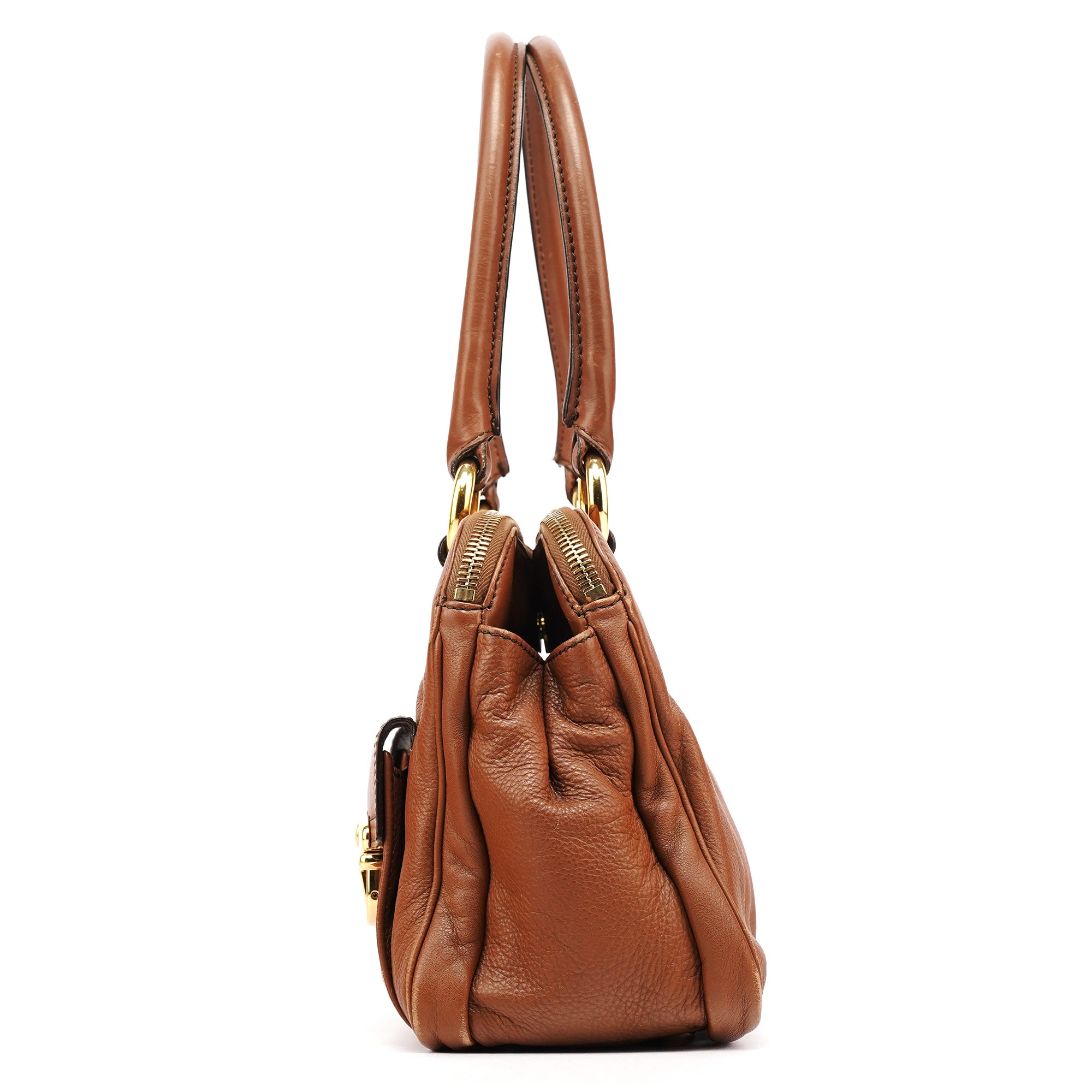 Marc Jacobs Light Brown Leather Multi Pocket Tote Bag