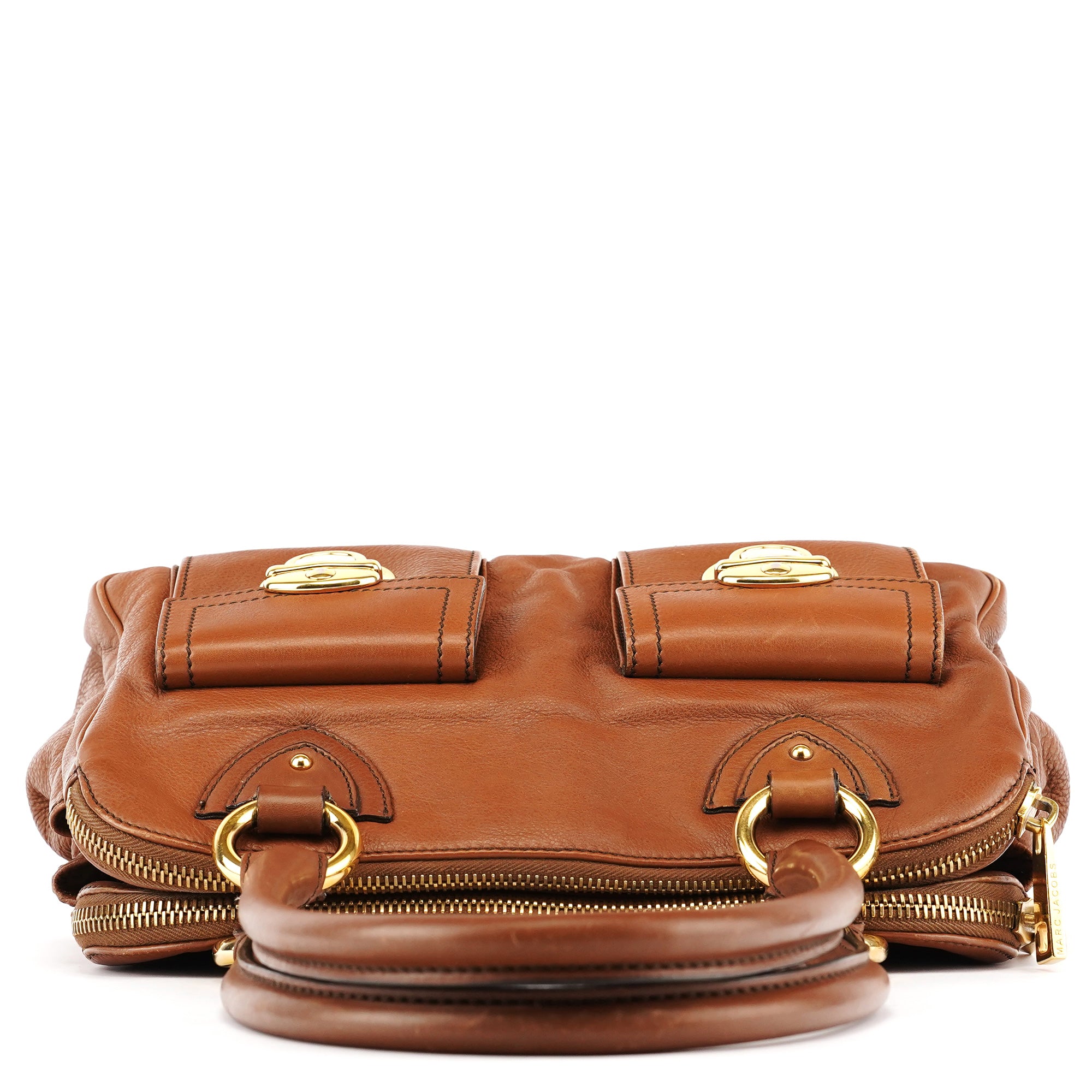 Marc Jacobs Light Brown Leather Multi Pocket Tote Bag