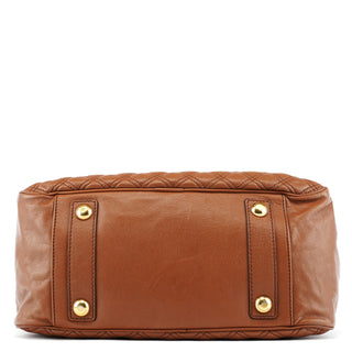 Marc Jacobs Light Brown Quilted Leather Bowling Bag