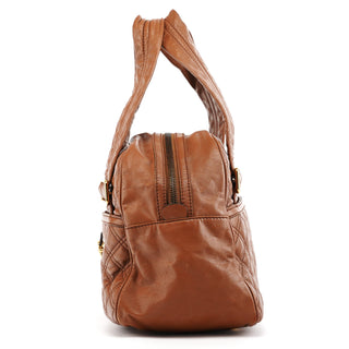Marc Jacobs Light Brown Quilted Leather Bowling Bag